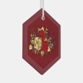 3つのジュエリーバラ ガラスオーナメント (正面右)