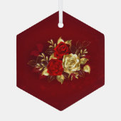 3つのジュエリーバラ ガラスオーナメント (裏面)