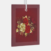 3つのジュエリーバラ ガラスオーナメント (正面右)