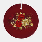 3つのジュエリーバラ ガラスオーナメント (裏面)