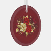 3つのジュエリーバラ ガラスオーナメント (正面右)