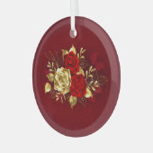 3つのジュエリーバラ ガラスオーナメント (正面左)