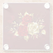 3つのジュエリーバラ ガラスコースター (裏面)