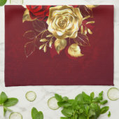 3つのジュエリーバラ キッチンタオル (折り畳み)