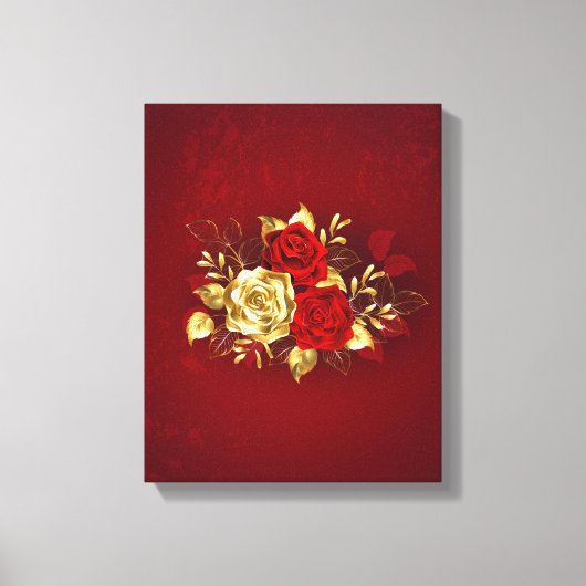 3つのジュエリーバラ キャンバスプリント (正面)