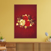 3つのジュエリーバラ キャンバスプリント (インサイチュ (リビング))