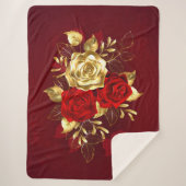 3つのジュエリーバラ シェルパブランケット (正面)