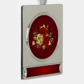 3つのジュエリーバラ シルバープレートバナーオーナメント (右)