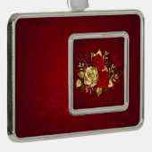 3つのジュエリーバラ シルバープレートフレームオーナメント (右)