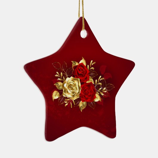 3つのジュエリーバラ セラミックオーナメント (右)