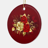 3つのジュエリーバラ セラミックオーナメント (左)