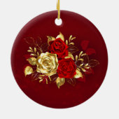 3つのジュエリーバラ セラミックオーナメント (裏面)