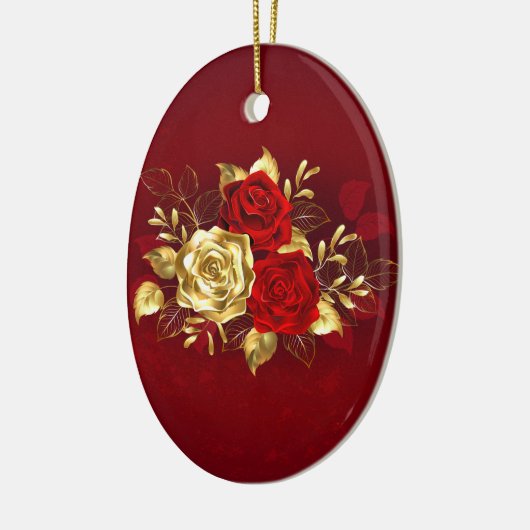 3つのジュエリーバラ セラミックオーナメント (左)