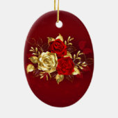 3つのジュエリーバラ セラミックオーナメント (裏面)