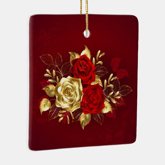 3つのジュエリーバラ セラミックオーナメント (右)