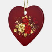 3つのジュエリーバラ セラミックオーナメント (左)