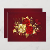 3つのジュエリーバラ ノートカード (正面/裏面)