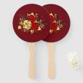 3つのジュエリーバラ ハンドファン (正面&裏面)