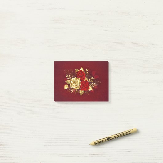 3つのジュエリーバラ ポストイット (デスク上)