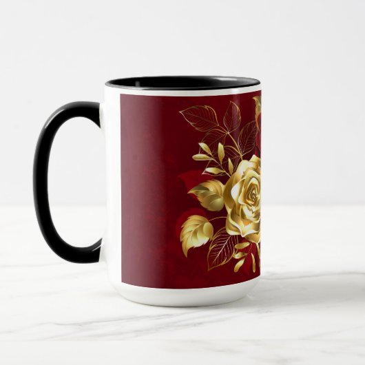 3つのジュエリーバラ マグカップ (左)