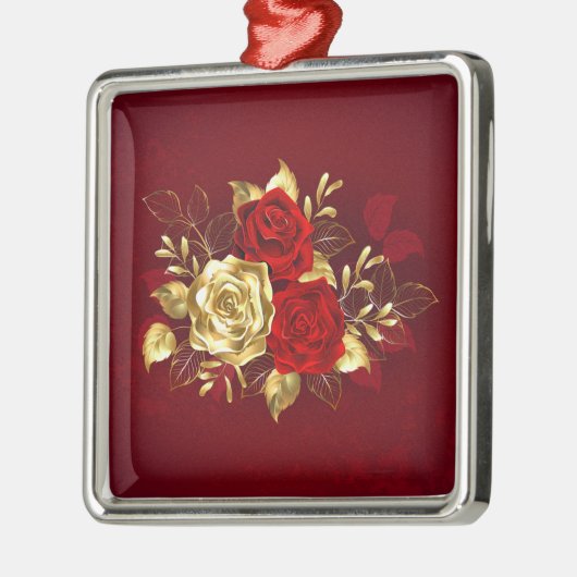 3つのジュエリーバラ メタルオーナメント (左)