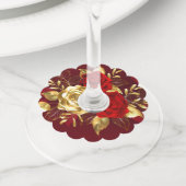 3つのジュエリーバラ ワイングラスタグ (クローズアップ)