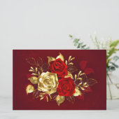 3つのジュエリーバラ 便箋 (スタンド正面)