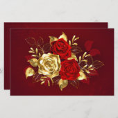 3つのジュエリーバラ 便箋 (正面/裏面)