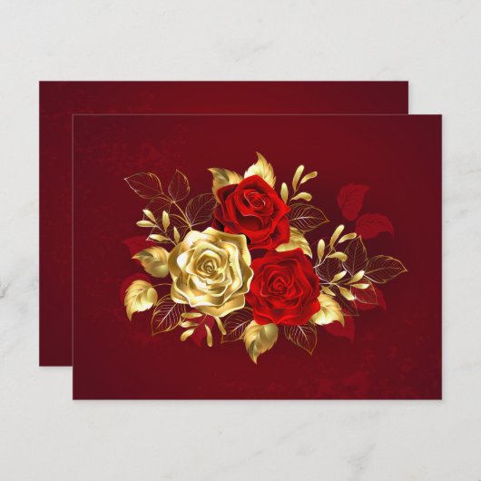 3つのジュエリーバラ 招待状 (正面/裏面)