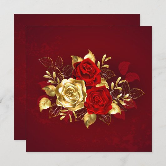 3つのジュエリーバラ 招待状 (正面/裏面)