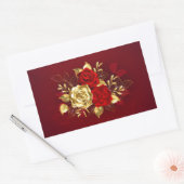 3つのジュエリーバラ 長方形シール (封筒)