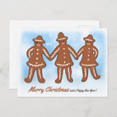 3つのジンジャーブレッドマンCC0206クリスマス シーズンポストカード (正面/裏面)