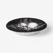 3つのスカルとレッドチョッパーのオートバイ ペーパーボウル (傾斜あり)