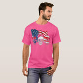 3つのスカルハッピー独立の日7月4日Am Tシャツ (正面フル)