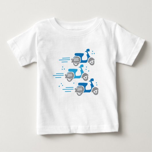 3つのスクーターのモペットの競争 ベビーTシャツ (正面)