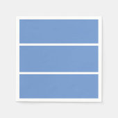 3つのスタイリッシュライトコーンフラワーブルー幅ストライプ広い スタンダードカクテルナプキン (正面)