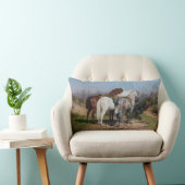 3つのスタリオンウマ(by Rosa Bonheur) ランバークッション (椅子)