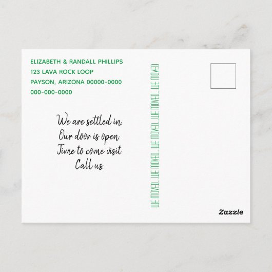 3つのスパイラルラッキー竹の私たちは発表を移動 ポストカード (裏面)