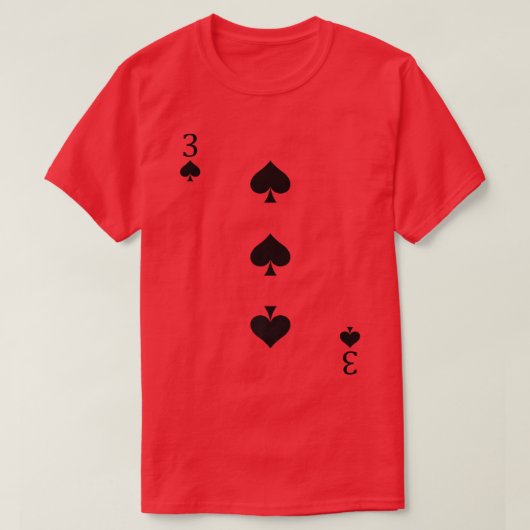 3つのスペードおもしろい簡単ハロウィンコスチューム Tシャツ (デザイン正面)