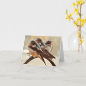 3つのスワローズ空白の- Greeting Card カード (黄色い花)