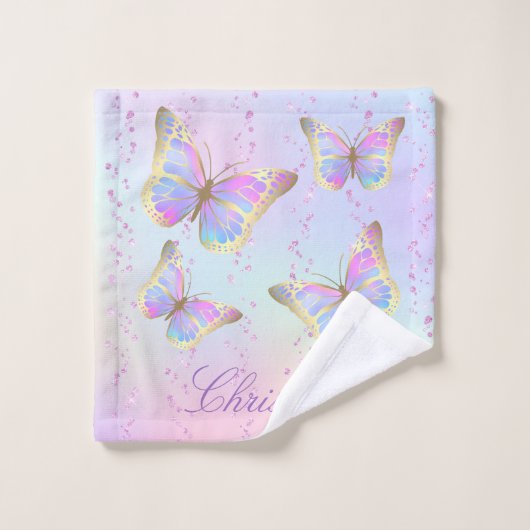 3つのタオルの蝶のセットデザイン バスタオルセット (ウォッシュタオル)