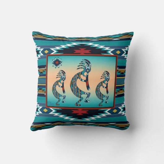 3つのターコイズココペリ装飾用クッション クッション (裏面)