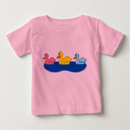 3つのダックの幼児用フリルTシャツ ベビーTシャツ