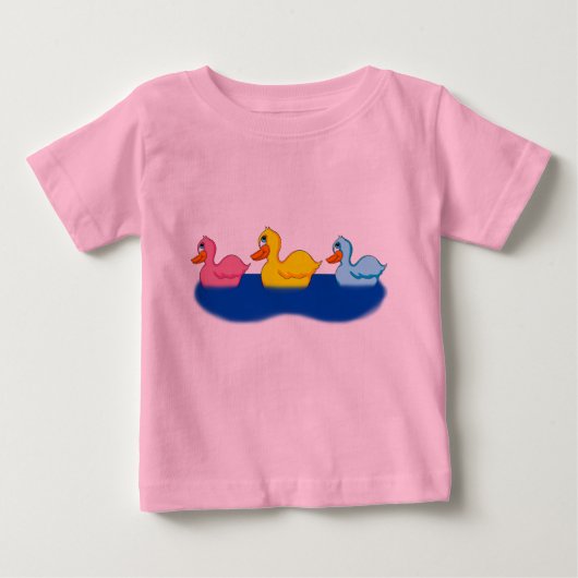 3つのダックの幼児用フリルTシャツ ベビーTシャツ (正面)