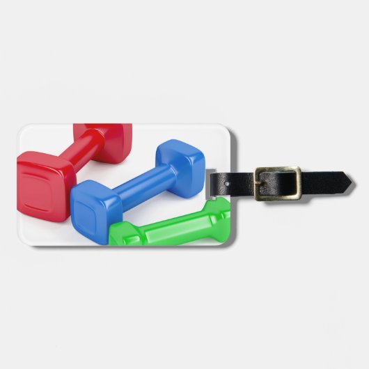 3つのダンベル ラゲッジタグ (正面横)