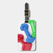 3つのダンベル ラゲッジタグ (正面縦)