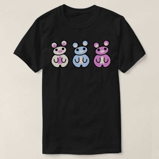 3つのチビ(小さくかわいく書いた感じ)CHUMMY Tシャツ (デザイン正面)