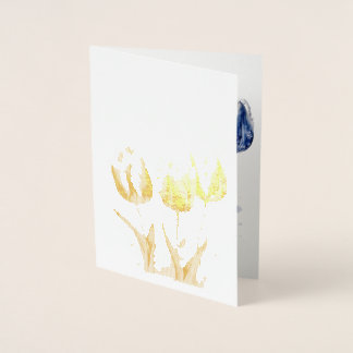 3つのチューリップ、フォイル結婚式招待状 箔カード