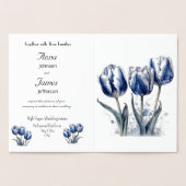3つのチューリップ、フォイル結婚式招待状 箔カード (内部)