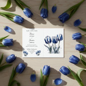 3つのチューリップ、フォイル結婚式招待状 箔カード